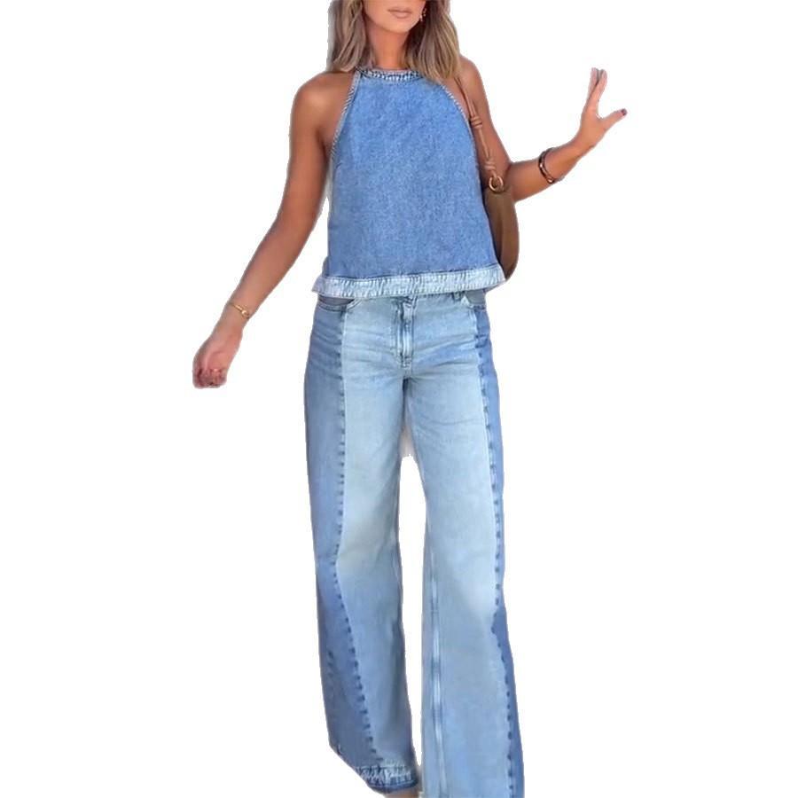 Womens Casual Top And Wide-leg Pants Two-piece Set - Image 4