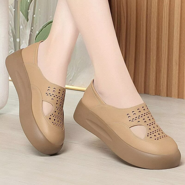 Fashionable And Minimalist Womens Shoes With A Thick Breathable Hollowed-out Design - Image 4