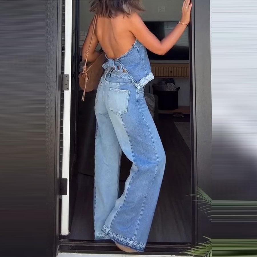 Womens Casual Top And Wide-leg Pants Two-piece Set - Image 3
