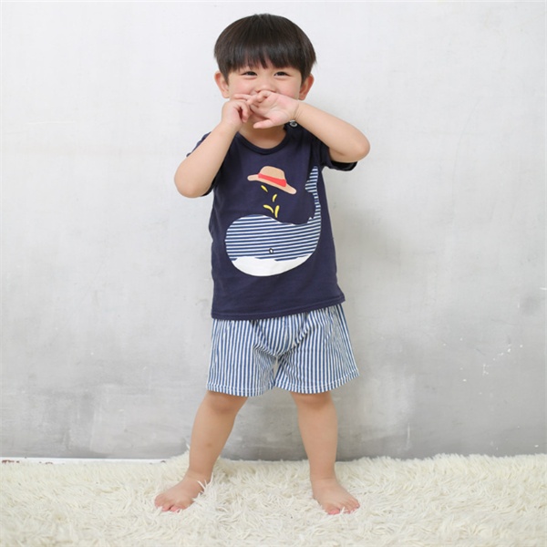 Cartoon Clothing Baby Boy Summer Clothes T-shirt Baby Girl Casual Clothing Sets - Image 2