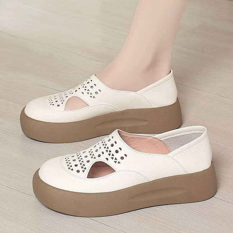 Fashionable And Minimalist Womens Shoes With A Thick Breathable Hollowed-out Design - Image 2