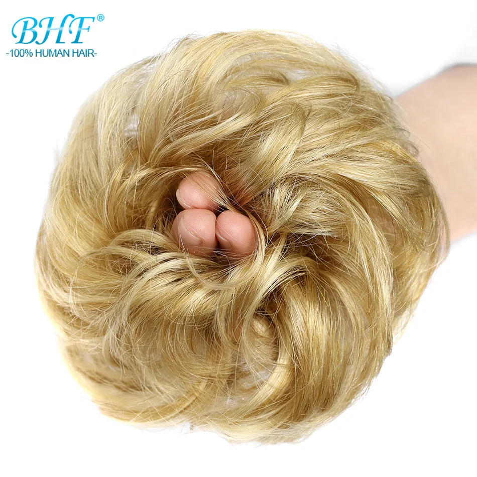 BHF Human Hair Buns Ponytail Hairpiece European Hair Pieces Bun For Women Scrunchies Updos Donut Chignon 100% Human Hair - Image 28