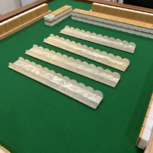20-Inch Seashell Acrylic Wave Tile Push Racks & Magnetic Pusher  for American Style Mahjong Table Games Casual Entertainment