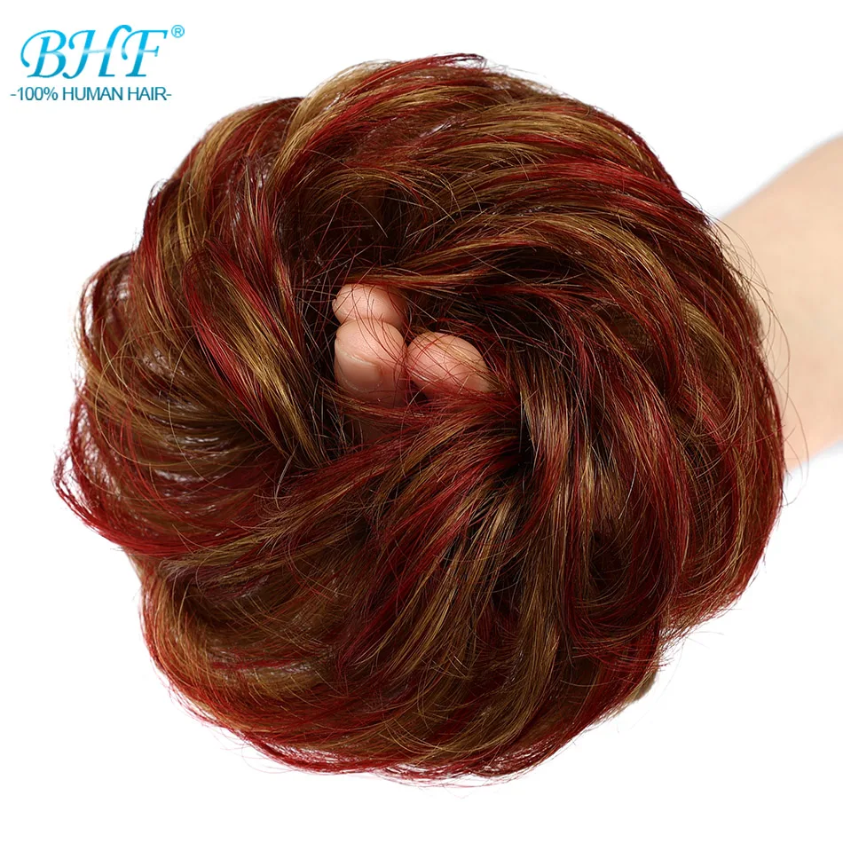 BHF Human Hair Buns Ponytail Hairpiece European Hair Pieces Bun For Women Scrunchies Updos Donut Chignon 100% Human Hair - Image 31