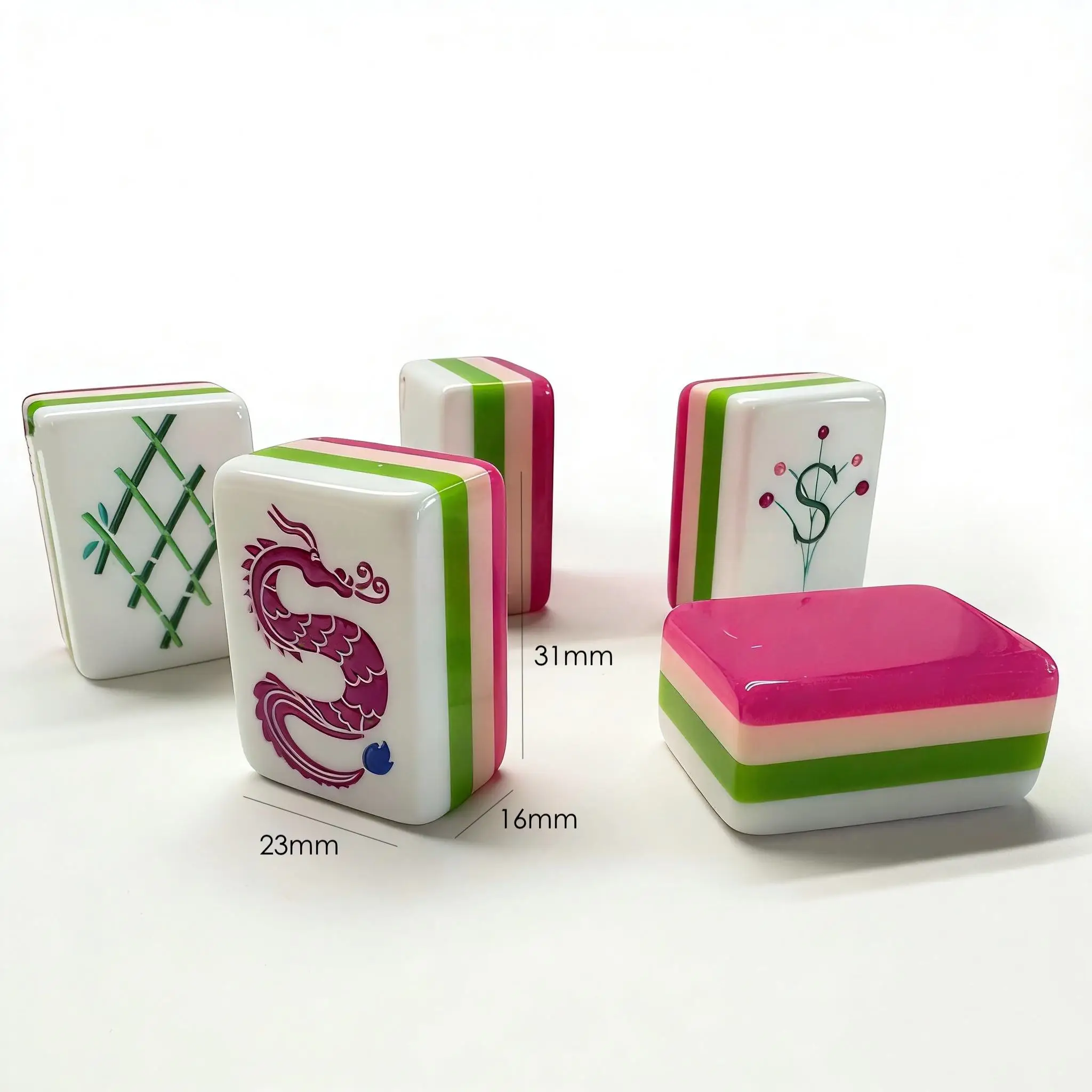 US Stock Free Shipping Custom Modern American Mah Jongg Set 160 Tiles 4-Layer RED Acrylic Eco-Friendly Luxury Mahjong - Image 4