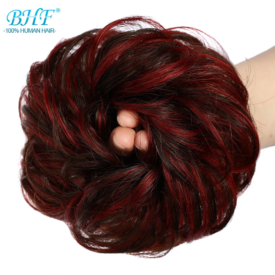 BHF Human Hair Buns Ponytail Hairpiece European Hair Pieces Bun For Women Scrunchies Updos Donut Chignon 100% Human Hair - Image 27