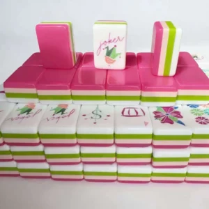 US Stock Free Shipping Custom Modern American Mah Jongg Set 160 Tiles 4-Layer RED Acrylic Eco-Friendly Luxury Mahjong