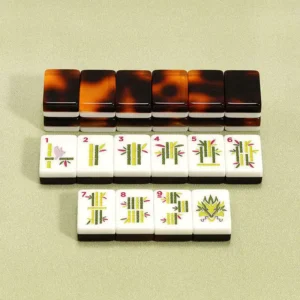 US STOCK FREE SHIPPING Luxury  Modern American Mahjong Set Tortoise Shell Pattern Two-Layer Acrylic Tiles