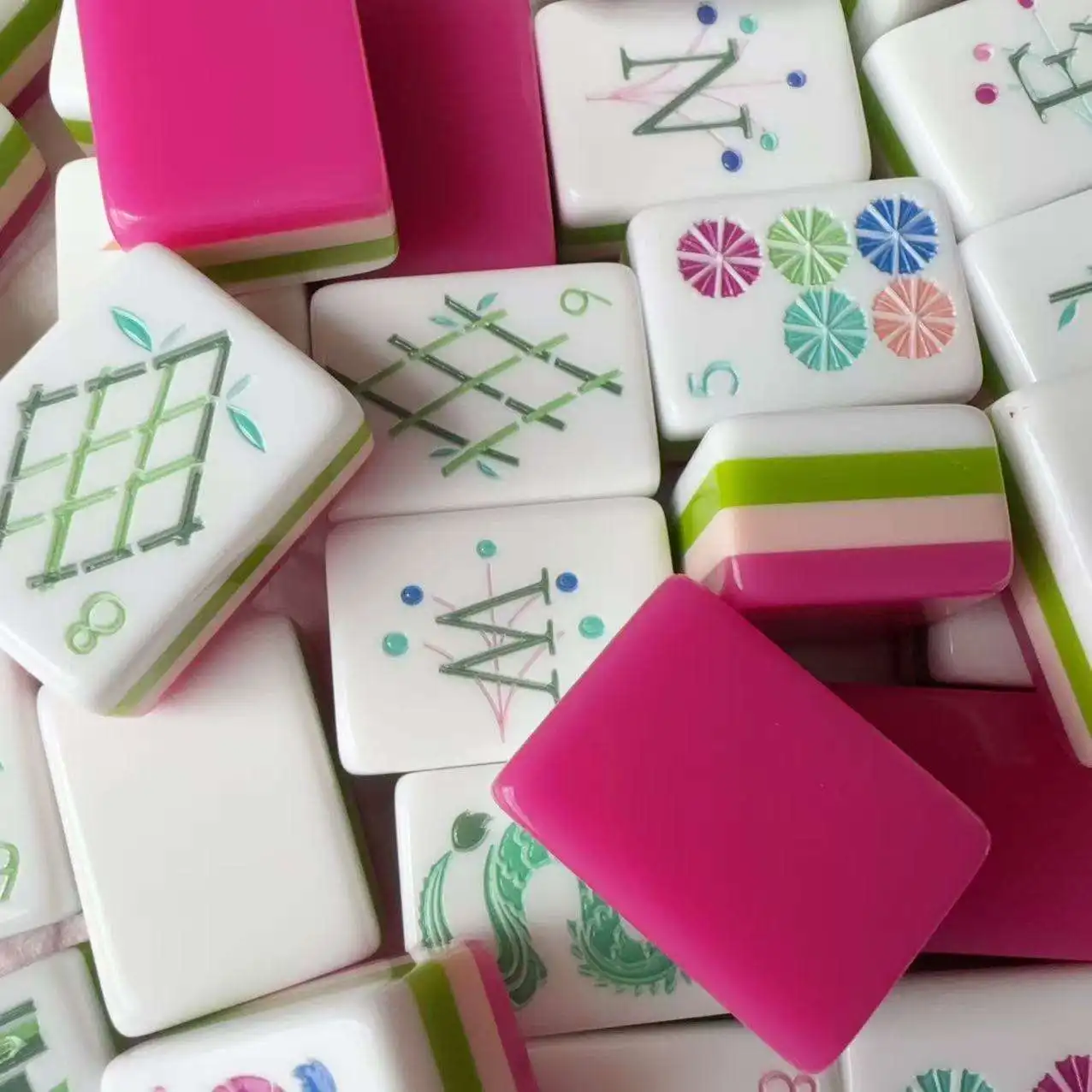US Stock Free Shipping Custom Modern American Mah Jongg Set 160 Tiles 4-Layer RED Acrylic Eco-Friendly Luxury Mahjong - Image 2