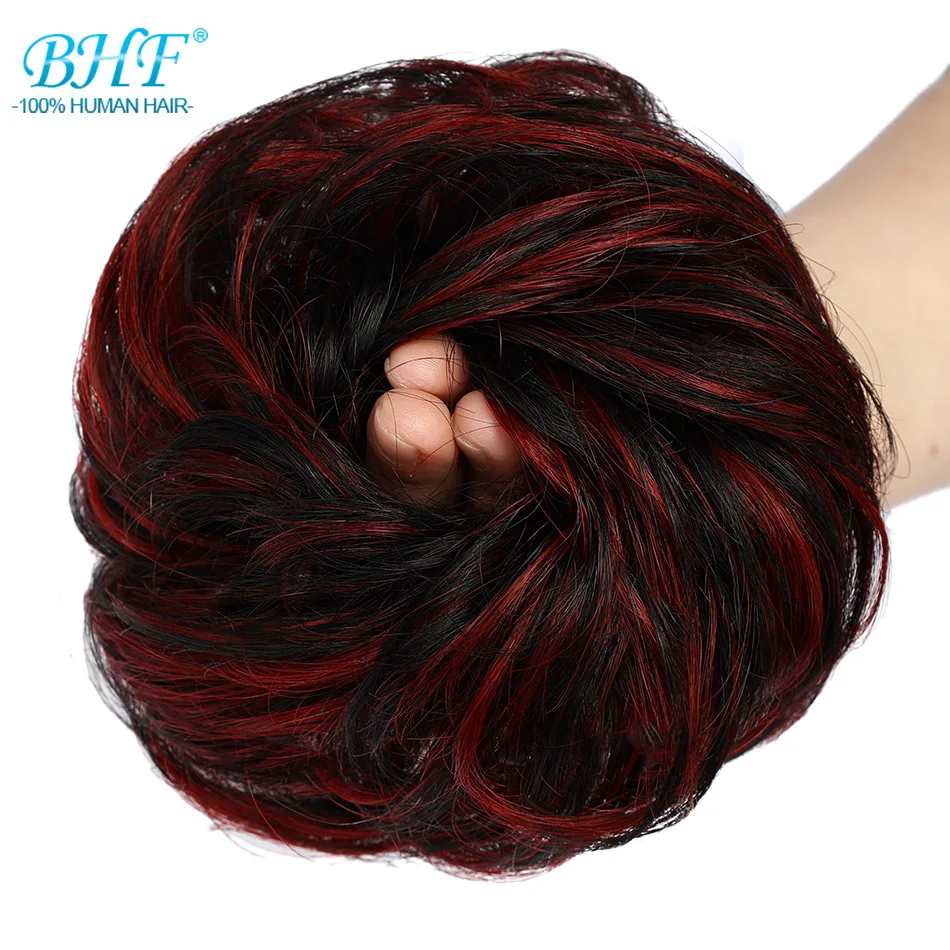BHF Human Hair Buns Ponytail Hairpiece European Hair Pieces Bun For Women Scrunchies Updos Donut Chignon 100% Human Hair - Image 11