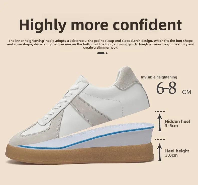 Fall Winter Invisible Heightening Men's Shoes 8cm Leisure Sports Shoes Fashionable Retro Men's Sneakers Breathable Leather - Image 25