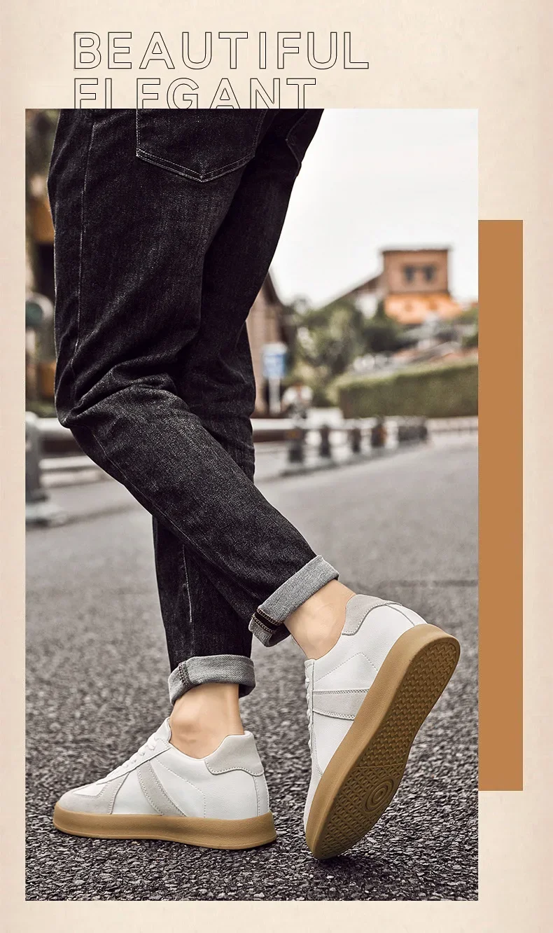 Fall Winter Invisible Heightening Men's Shoes 8cm Leisure Sports Shoes Fashionable Retro Men's Sneakers Breathable Leather - Image 34