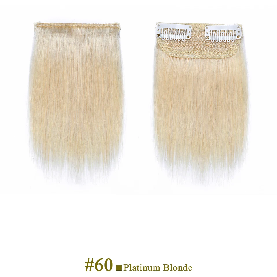 S-noilte 1pc Straight Clip in Hair Extensions Human Hair Side Head 8inch 12inch Black Brown Women Fake Hairpiece Platinum Blonde - Image 17