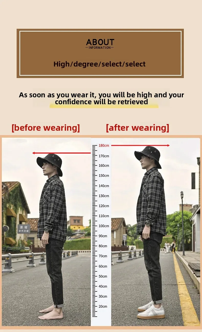 Fall Winter Invisible Heightening Men's Shoes 8cm Leisure Sports Shoes Fashionable Retro Men's Sneakers Breathable Leather - Image 24