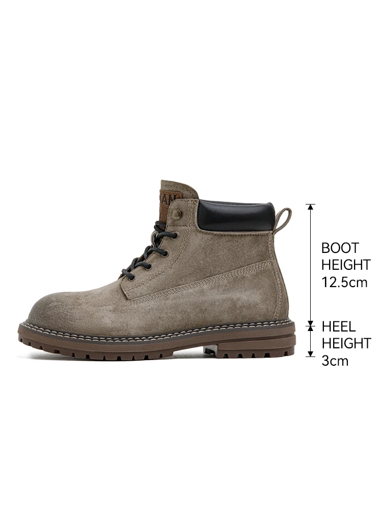 Maden Men's Retro Full Grain Pigskin High Top Work Boots Casual Lace-Up Desert Boots Genuine Leather Ankle Boots for Fall Winter - Image 7