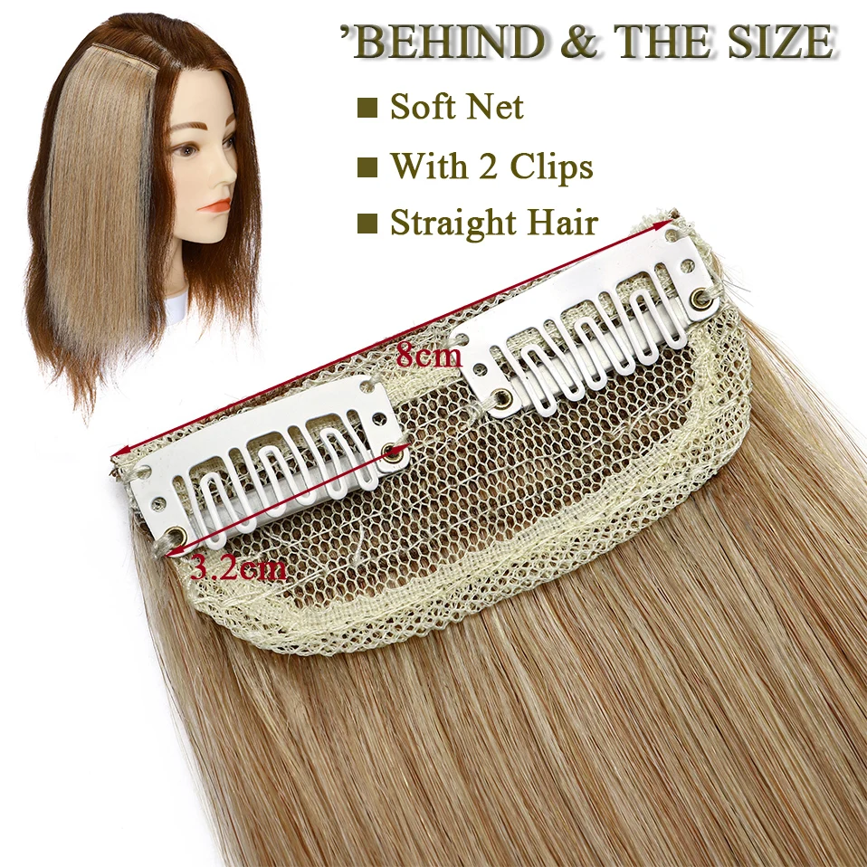 S-noilte 1pc Straight Clip in Hair Extensions Human Hair Side Head 8inch 12inch Black Brown Women Fake Hairpiece Platinum Blonde - Image 20
