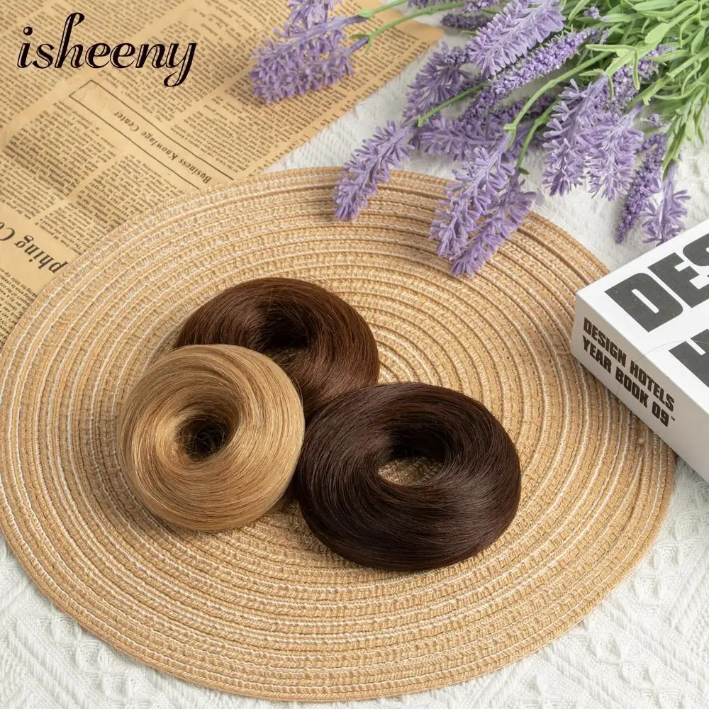 Isheeny Blonde Human Hair Buns Chignon Updo Donut Wrap Ponytail Hair Extensions Remy Hairpiece Real Natural Human Hair 11 Color - Image 19