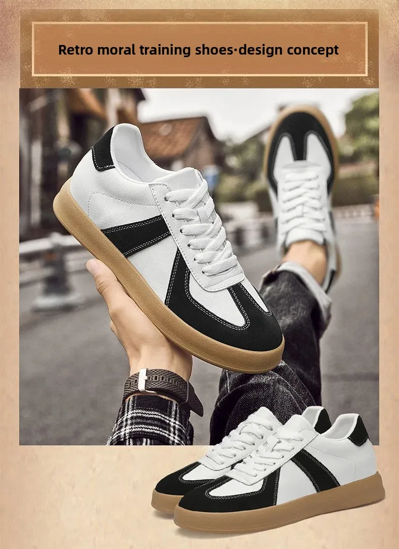 Fall Winter Invisible Heightening Men's Shoes 8cm Leisure Sports Shoes Fashionable Retro Men's Sneakers Breathable Leather - Image 19