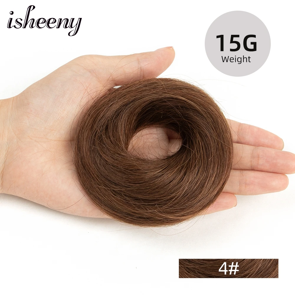 Isheeny Blonde Human Hair Buns Chignon Updo Donut Wrap Ponytail Hair Extensions Remy Hairpiece Real Natural Human Hair 11 Color - Image 7