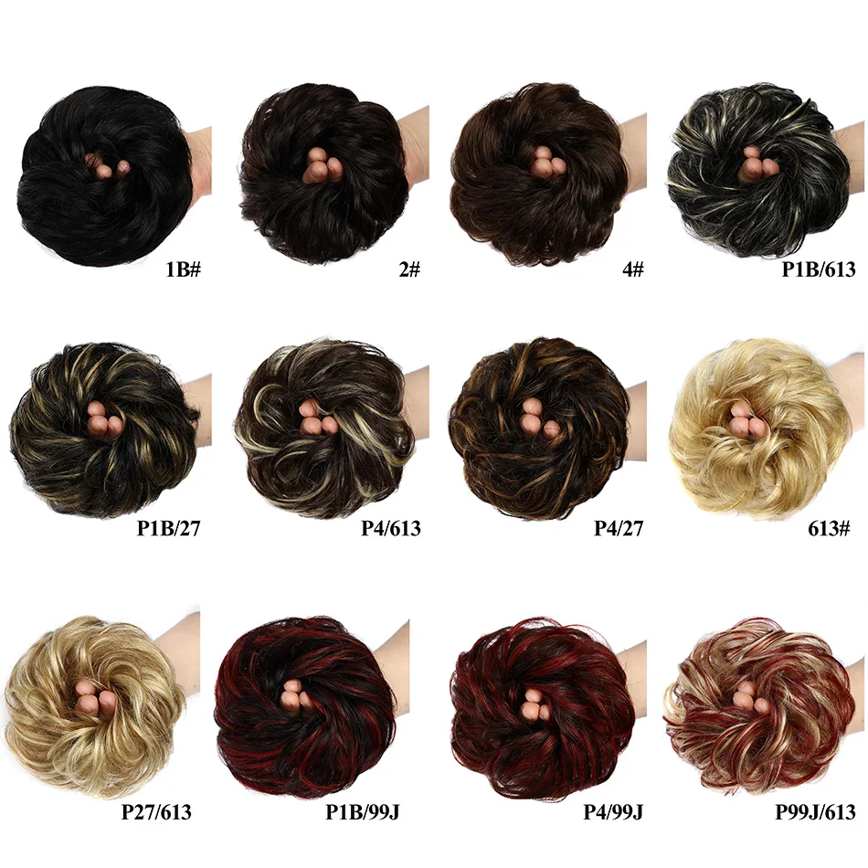 BHF Human Hair Buns Ponytail Hairpiece European Hair Pieces Bun For Women Scrunchies Updos Donut Chignon 100% Human Hair - Image 2