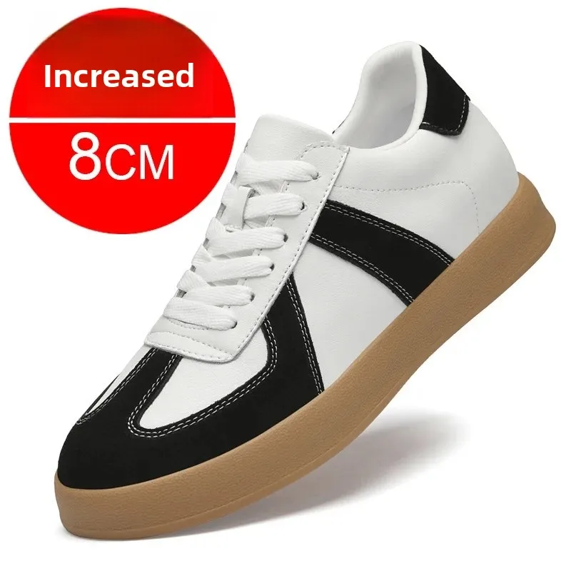 Fall Winter Invisible Heightening Men's Shoes 8cm Leisure Sports Shoes Fashionable Retro Men's Sneakers Breathable Leather - Image 16