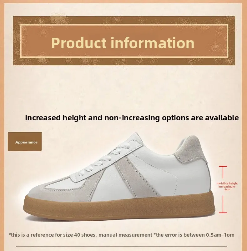 Fall Winter Invisible Heightening Men's Shoes 8cm Leisure Sports Shoes Fashionable Retro Men's Sneakers Breathable Leather - Image 21