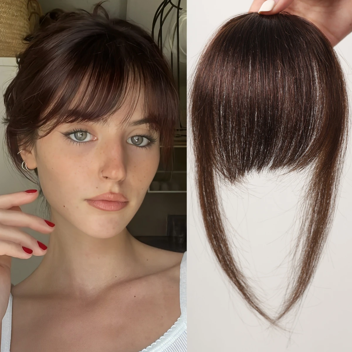 100% Human Hair Bangs Clips in Air Fringe Bangs Hairpiece for Women Platinum Blonde Remy Human Hair Bangs Hair Extension 4.5inch - Image 27