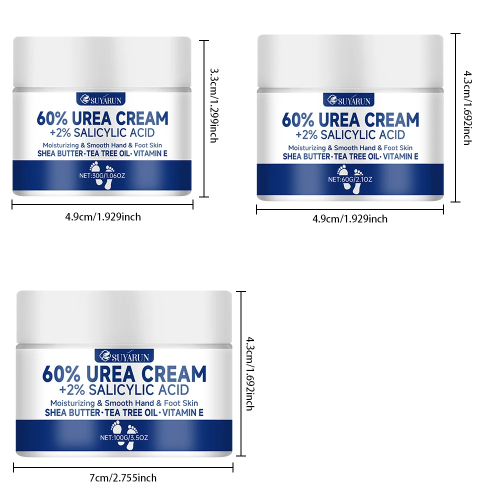 SUYARUN 60% Urea Foot Cream for Cracked Heels & Dry Skin - Intensive Moisturizing Treatment, Callus Remover, Diabetic Foot Care. - Image 4