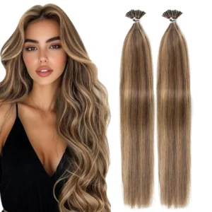 I Tip Hair Extensions Real Human Hair #P4-27 Pre Bonded Micro Beads Hair Capsules Microlink Capsules Hair 30g/pack 14"-22"