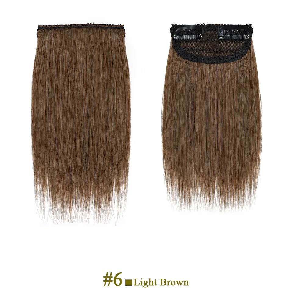 S-noilte 1pc Straight Clip in Hair Extensions Human Hair Side Head 8inch 12inch Black Brown Women Fake Hairpiece Platinum Blonde - Image 14