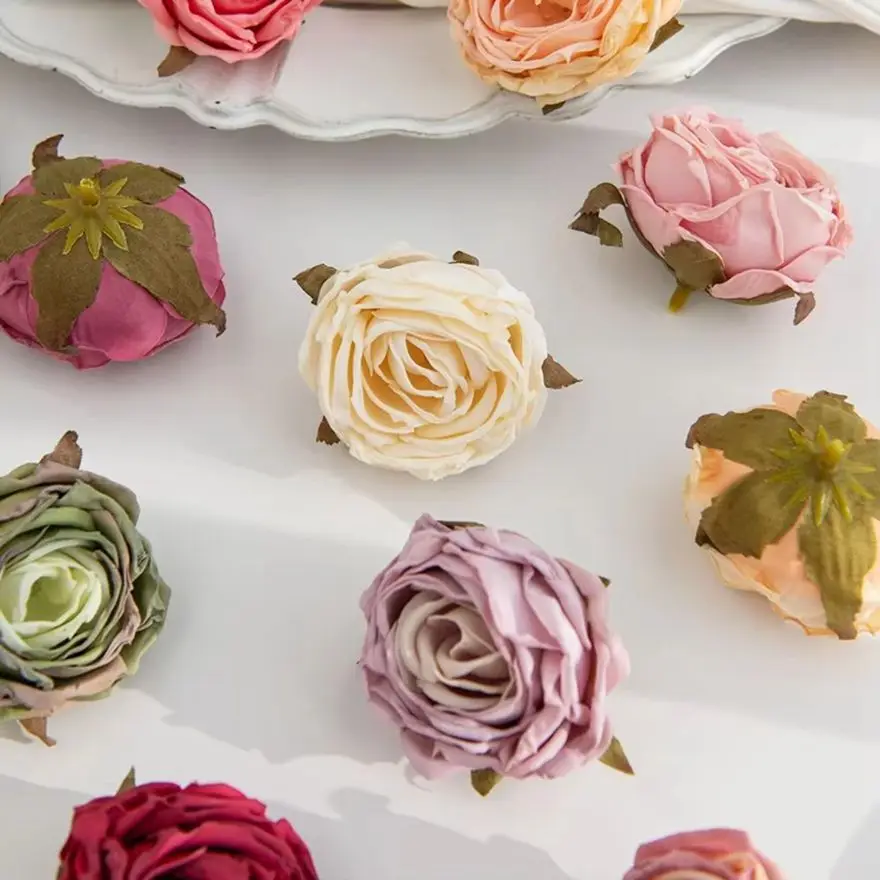 10/20pcs Artificial Flowers Burned Edge Roses Wedding Bridal Bouquets Decor Home Outdoor Garden Festival Party Wreath Diy Gifts - Image 6