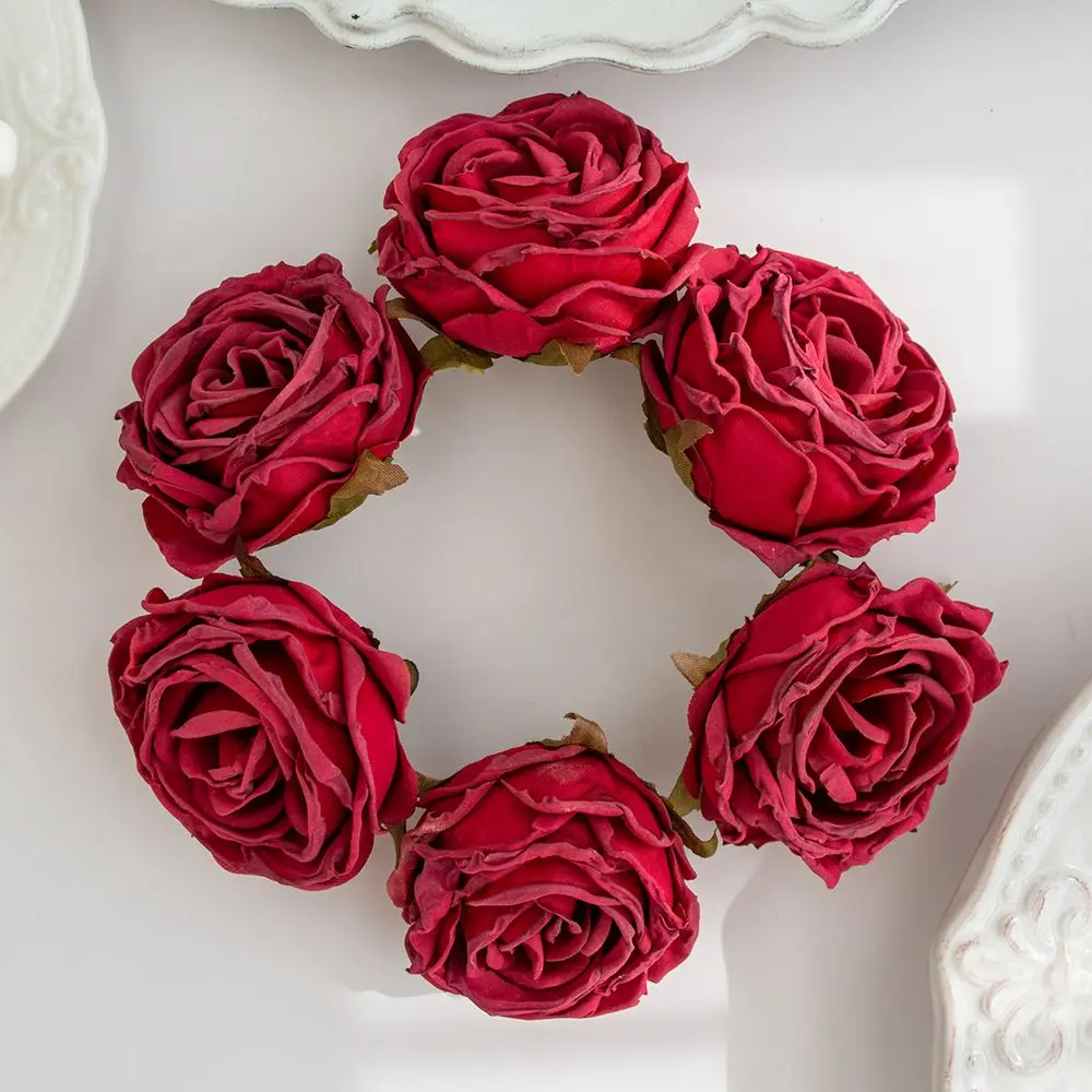10/20pcs Artificial Flowers Burned Edge Roses Wedding Bridal Bouquets Decor Home Outdoor Garden Festival Party Wreath Diy Gifts - Image 10