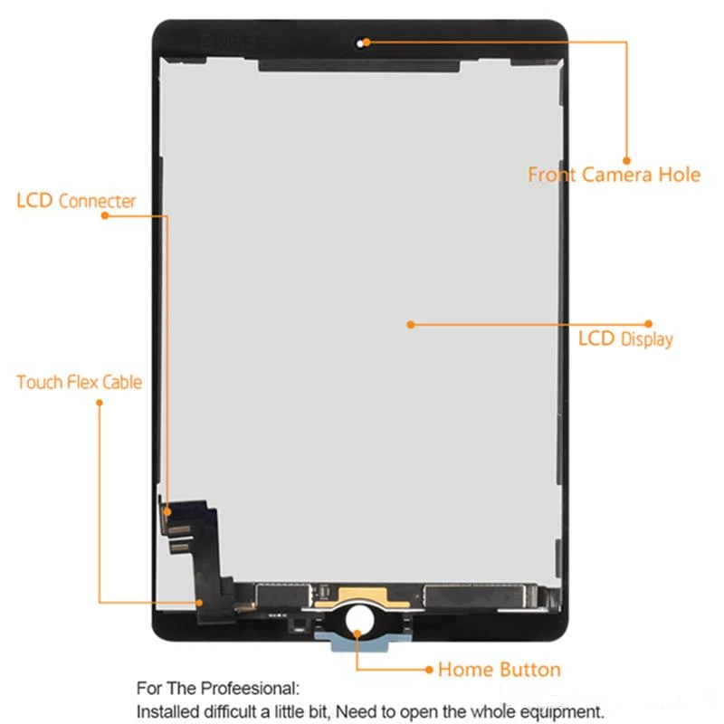 Tested For iPad Air 2 LCD Assembly For iPad 6 A1567 A1566 Lcd Display with Touch Screen Digitizer Panel Replacement - Image 2
