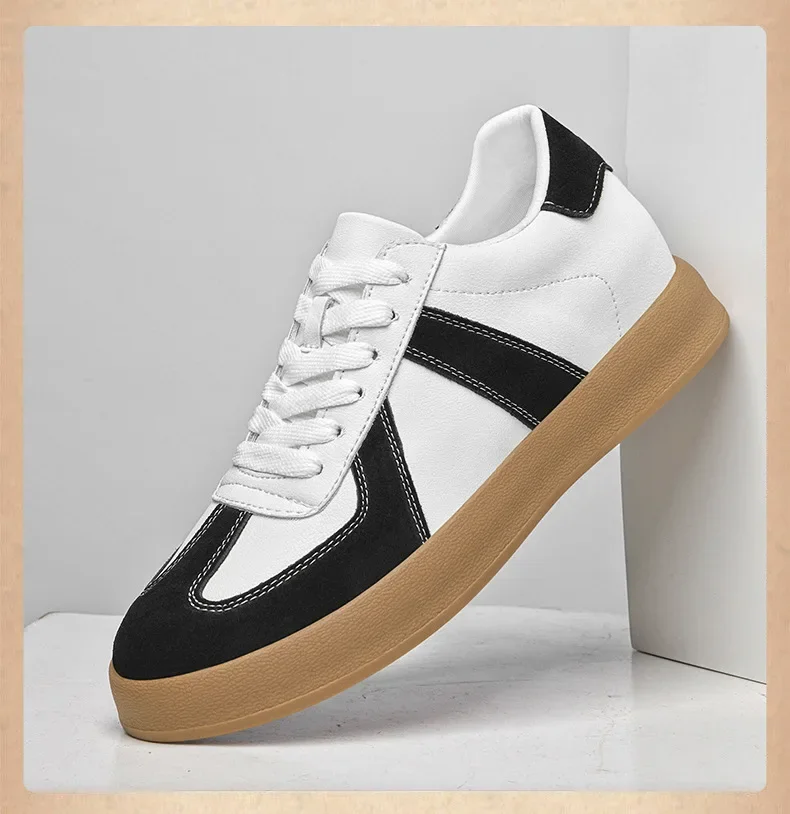 Fall Winter Invisible Heightening Men's Shoes 8cm Leisure Sports Shoes Fashionable Retro Men's Sneakers Breathable Leather - Image 47