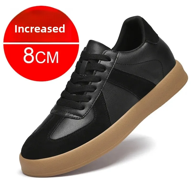 Fall Winter Invisible Heightening Men's Shoes 8cm Leisure Sports Shoes Fashionable Retro Men's Sneakers Breathable Leather - Image 10