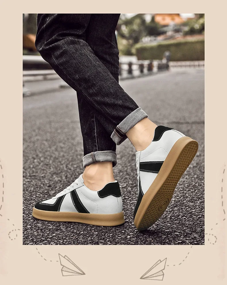 Fall Winter Invisible Heightening Men's Shoes 8cm Leisure Sports Shoes Fashionable Retro Men's Sneakers Breathable Leather - Image 39