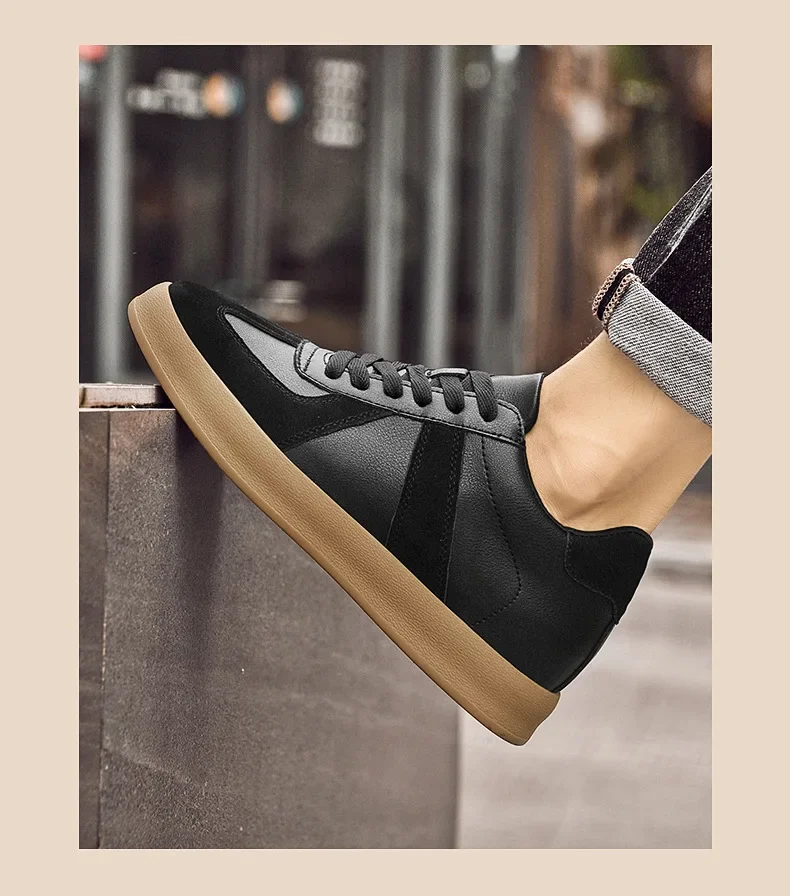 Fall Winter Invisible Heightening Men's Shoes 8cm Leisure Sports Shoes Fashionable Retro Men's Sneakers Breathable Leather - Image 43
