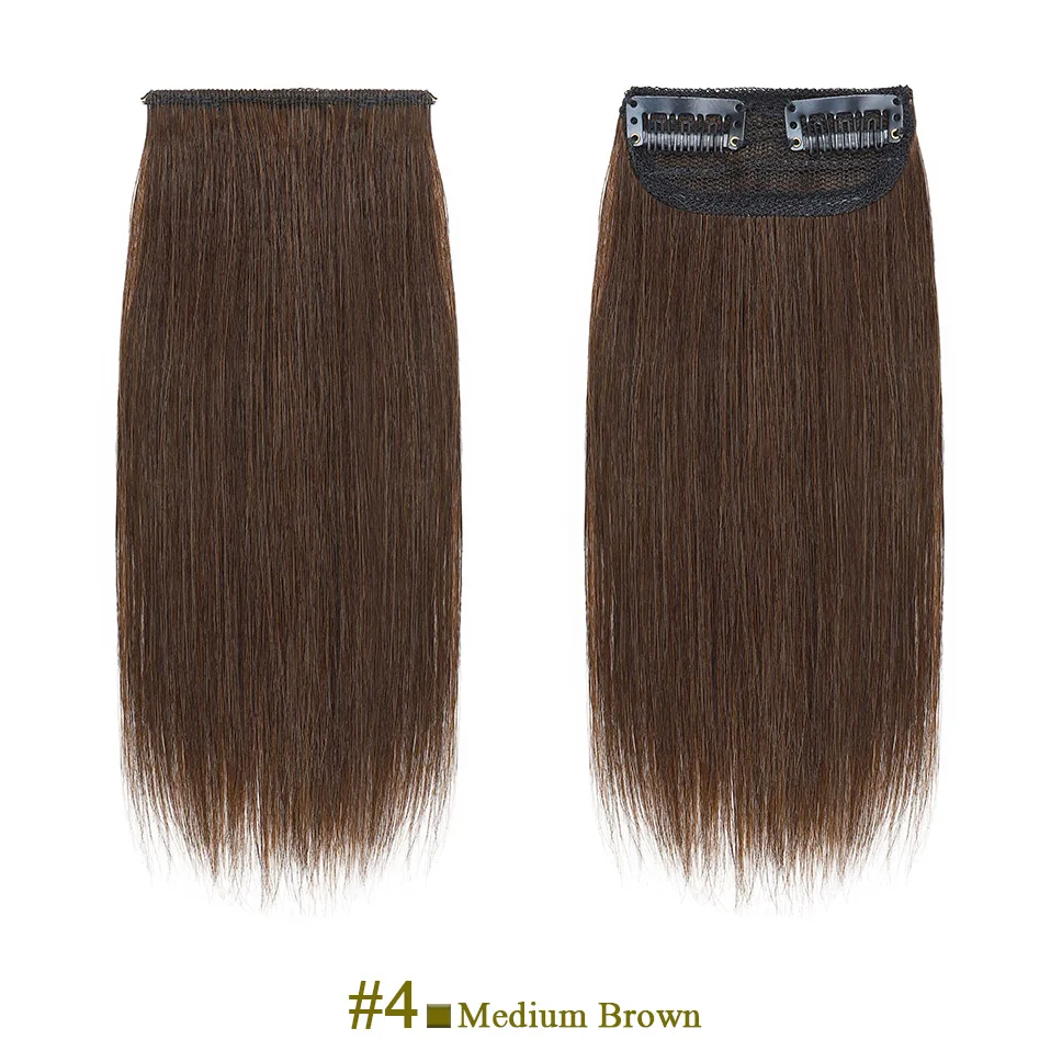 S-noilte 1pc Straight Clip in Hair Extensions Human Hair Side Head 8inch 12inch Black Brown Women Fake Hairpiece Platinum Blonde - Image 13