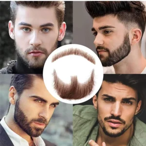 100% Human Hair Black Brown HD Lace Mesh Beard Realistic Fake Moustache for Men Makeup Facial Hair Hand Made By Invisible Beards