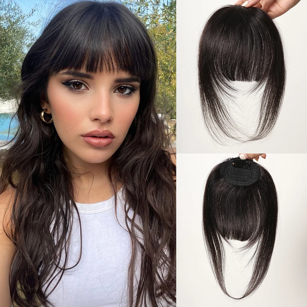 100% Human Hair Bangs Clips in Air Fringe Bangs Hairpiece for Women Platinum Blonde Remy Human Hair Bangs Hair Extension 4.5inch - Image 10