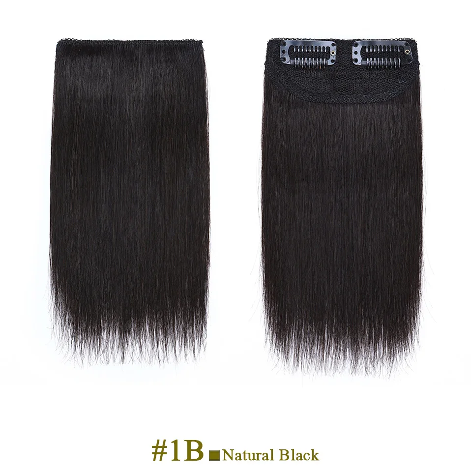 S-noilte 1pc Straight Clip in Hair Extensions Human Hair Side Head 8inch 12inch Black Brown Women Fake Hairpiece Platinum Blonde - Image 11