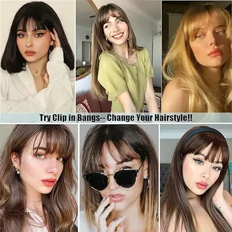 100% Human Hair Bangs Clips in Air Fringe Bangs Hairpiece for Women Platinum Blonde Remy Human Hair Bangs Hair Extension 4.5inch - Image 13