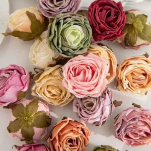 10/20pcs Artificial Flowers Burned Edge Roses Wedding Bridal Bouquets Decor Home Outdoor Garden Festival Party Wreath Diy Gifts