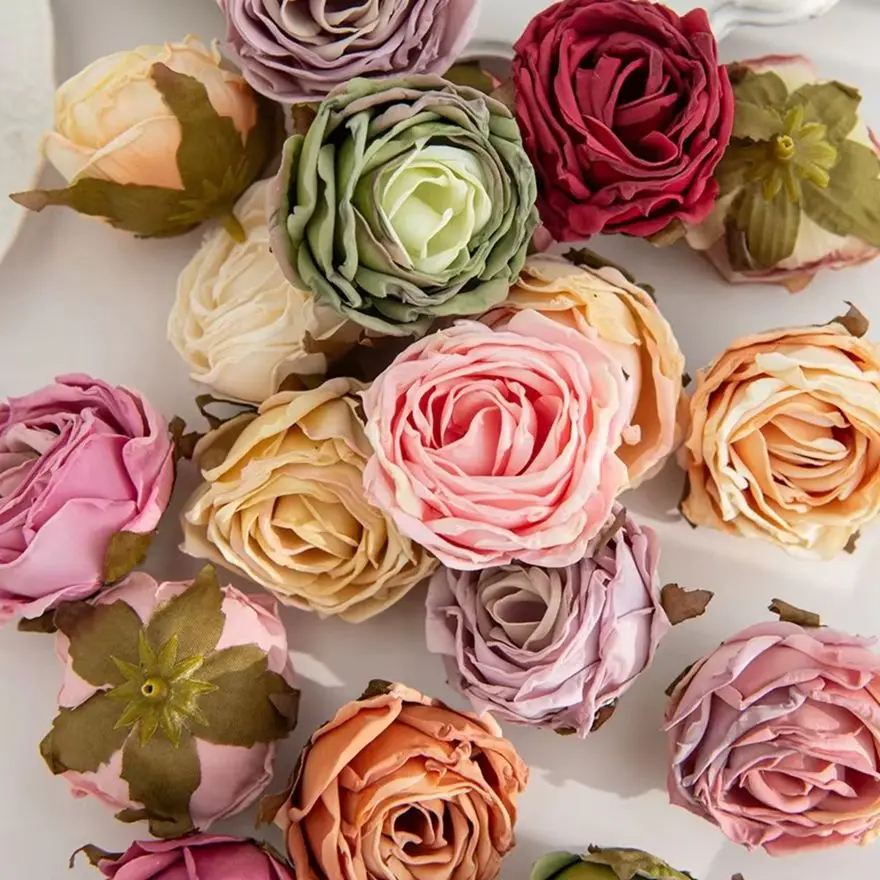 10/20pcs Artificial Flowers Burned Edge Roses Wedding Bridal Bouquets Decor Home Outdoor Garden Festival Party Wreath Diy Gifts