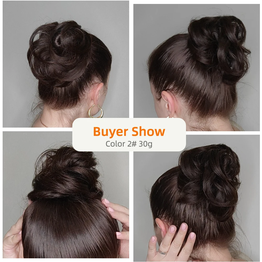 Isheeny Blonde Human Hair Buns Chignon Updo Donut Wrap Ponytail Hair Extensions Remy Hairpiece Real Natural Human Hair 11 Color - Image 5