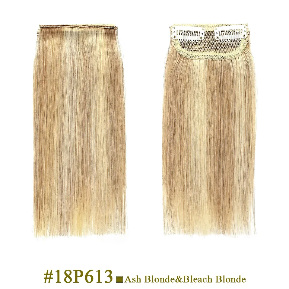 S-noilte 1pc Straight Clip in Hair Extensions Human Hair Side Head 8inch 12inch Black Brown Women Fake Hairpiece Platinum Blonde - Image 8