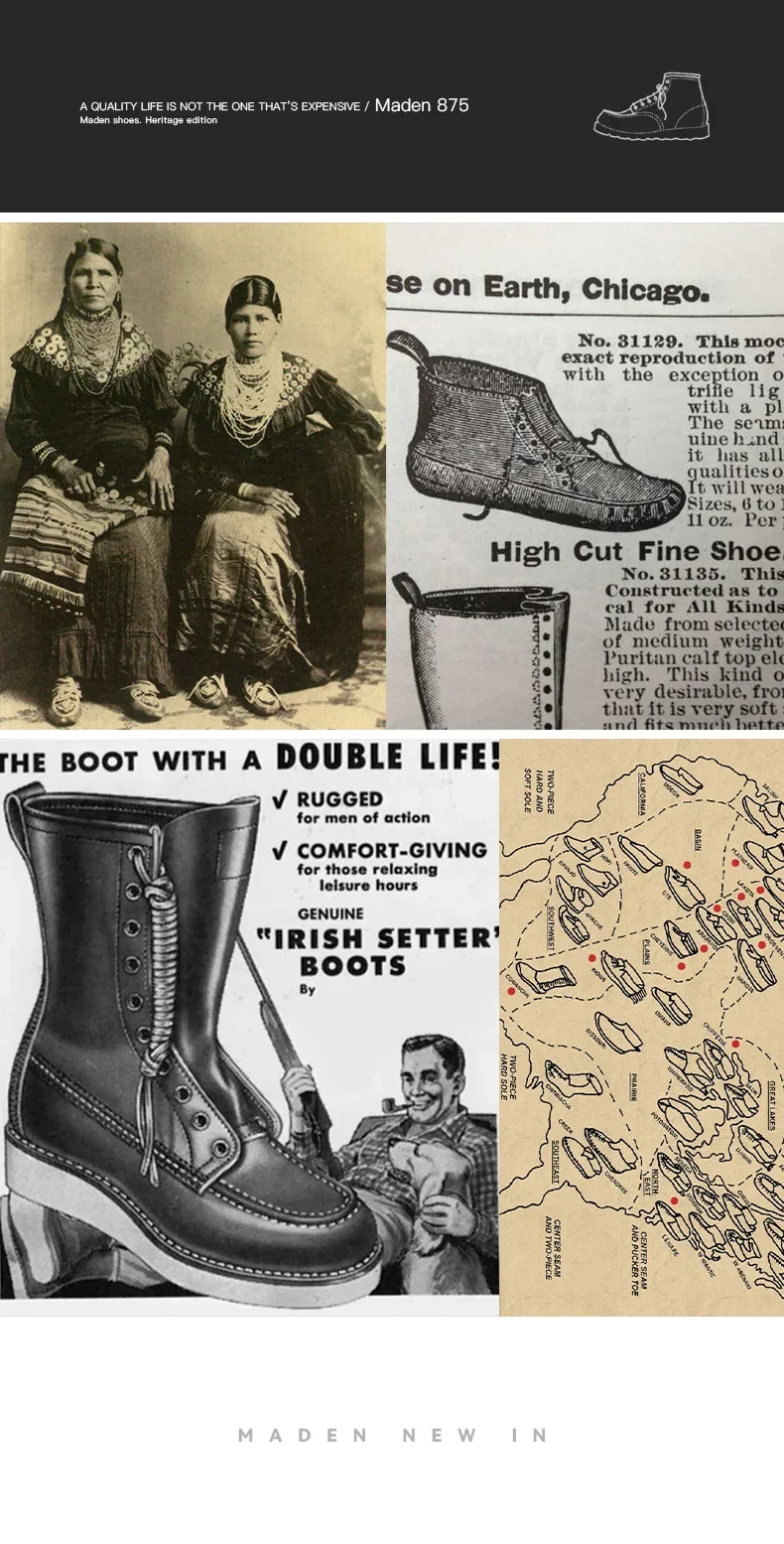 Maden Vintage 875 Genuine Ankle Boots Crazy Horse Leather Round Toe Durable High-Top Lace-Up Boots for Fall Winter Work Shoes - Image 14