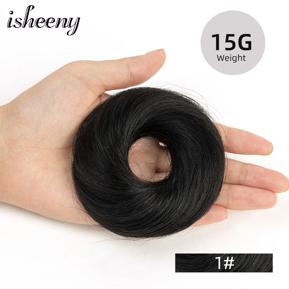 Isheeny Blonde Human Hair Buns Chignon Updo Donut Wrap Ponytail Hair Extensions Remy Hairpiece Real Natural Human Hair 11 Color - Image 10