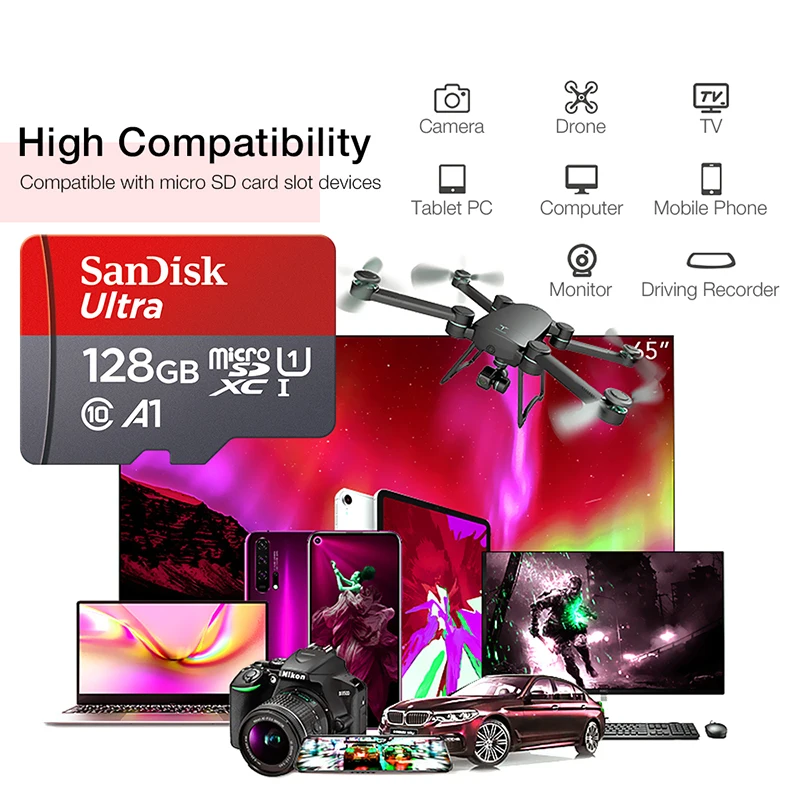 Sandisk Memory Card 256GB 128GB 64GB 32GB TF Micro SD Card Class 10 UHS-1 Flash Card Memory for Smartphone PC+Card Reader - Image 5