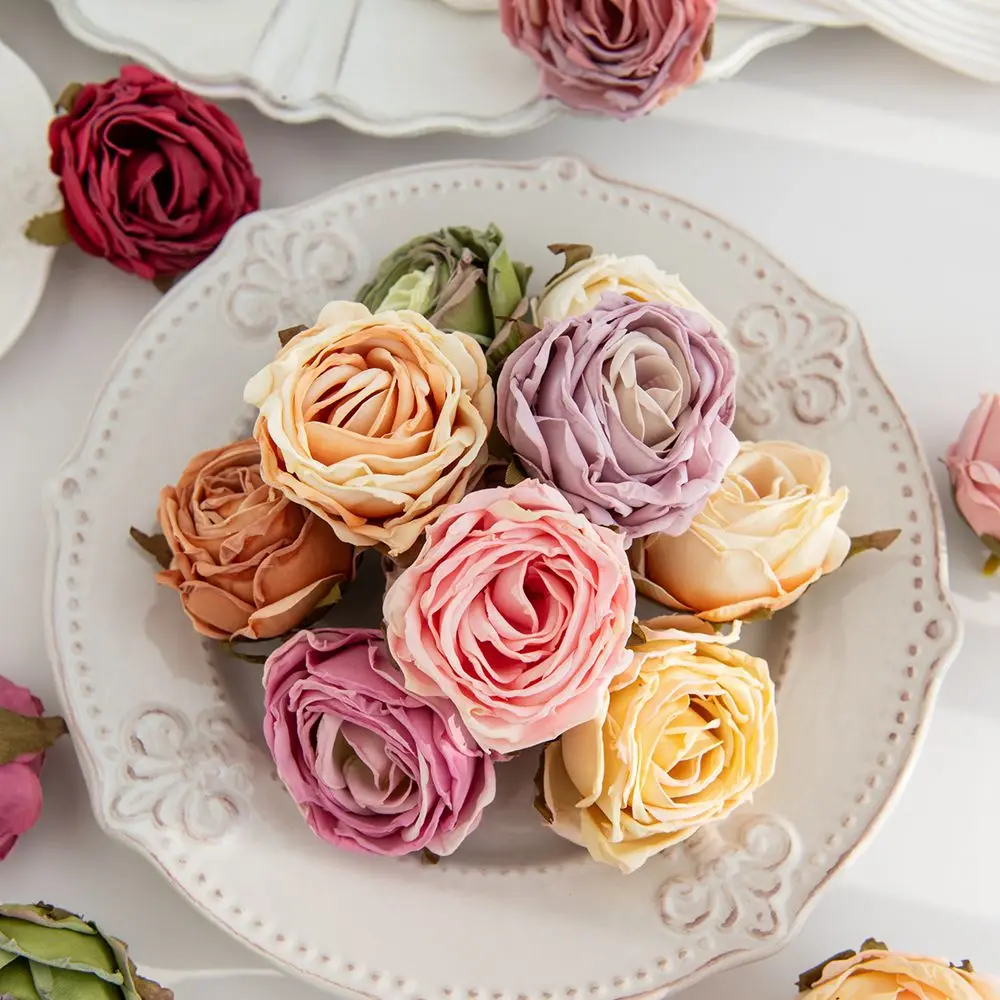 10/20pcs Artificial Flowers Burned Edge Roses Wedding Bridal Bouquets Decor Home Outdoor Garden Festival Party Wreath Diy Gifts - Image 13